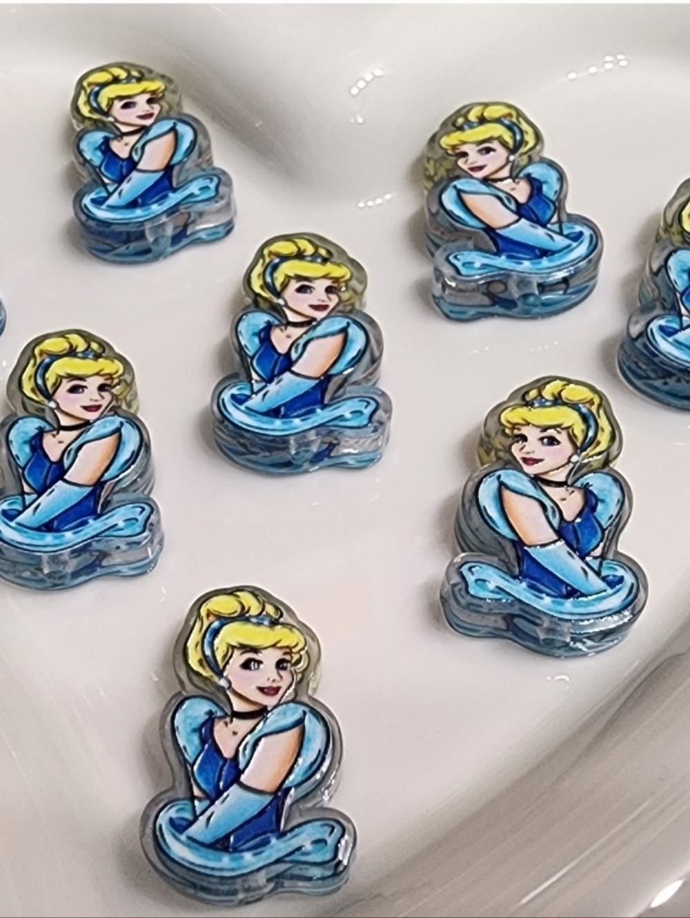 Princess Focal Beads 2 Pc Acrylic‎ Beaded Pen Crafts Jewelry Making Keychain